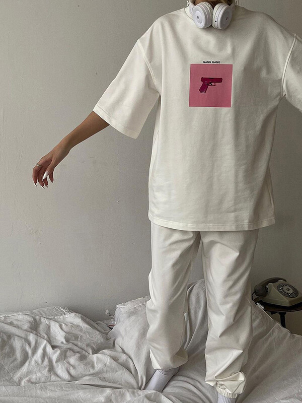 Hirsionsan Tricou cu grafic supradimensionat pentru femei 2024 de vară din bumbac cu decolteu cu mânecă scurtă Tricouri pentru femei casual, înaltă, pe stradă.