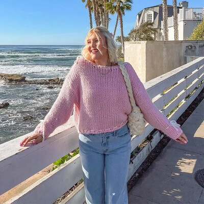 Naiste vabaaja kontrastsusega silmkoeline kampsun Elegantne O-kaelusega vööripits, pikkade varrukatega naiste pulloverid 2024. aasta sügis, uus Chi Lady kudum