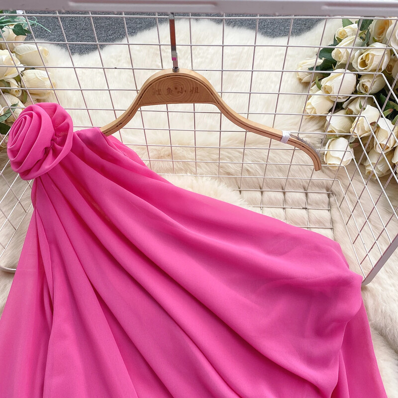 2024 Mrežaste šifonske majice s kosim ovratnikom s cvjetnim aplikacijama za žene Elegantne modne klupske skraćene majice Prozirni pulover Novo