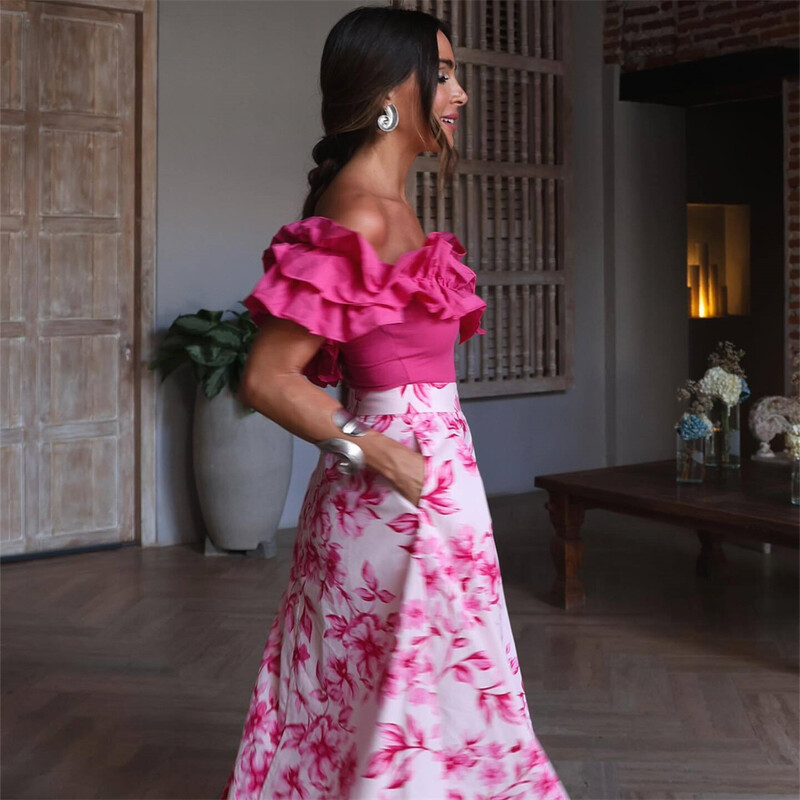 Euroopa ja Ameerika stiilis 2024. aasta suvine naiste uus mood vabaaja mitmekülgne temperament, ühevärviline volangi äärega kombinesoon