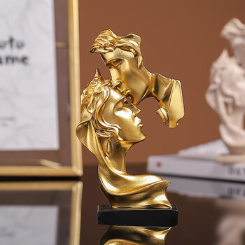 Μίνι Ρητίνη Lovers Statue Figurine Kissing Pose Model Craft Sculpture Στολίδι Διακόσμηση σπιτιού Επιτραπέζιο Διακόσμηση ντουλαπιού κρασιού