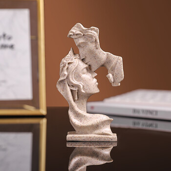 Μίνι Ρητίνη Lovers Statue Figurine Kissing Pose Model Craft Sculpture Στολίδι Διακόσμηση σπιτιού Επιτραπέζιο Διακόσμηση ντουλαπιού κρασιού