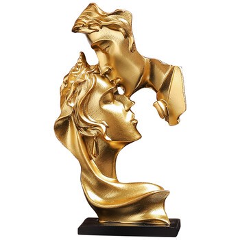 Μίνι Ρητίνη Lovers Statue Figurine Kissing Pose Model Craft Sculpture Στολίδι Διακόσμηση σπιτιού Επιτραπέζιο Διακόσμηση ντουλαπιού κρασιού