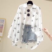 Блуза с Мики Маус Дамска риза с дълъг ръкав Плажни ризи Kawaii Cartoon Summer Disney Clothes Cover-Up Top Ежедневни
