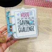 Creative $1000 Savings Challenge Binder с плик Издръжливо лъскаво PVC, коледен подарък Money Saving Challenge