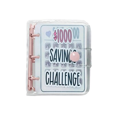 Creative $1000 Savings Challenge Binder с плик Издръжливо лъскаво PVC, коледен подарък Money Saving Challenge