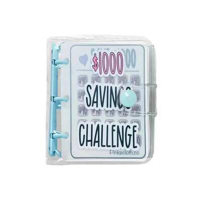 Creative $1000 Savings Challenge Binder с плик Издръжливо лъскаво PVC, коледен подарък Money Saving Challenge