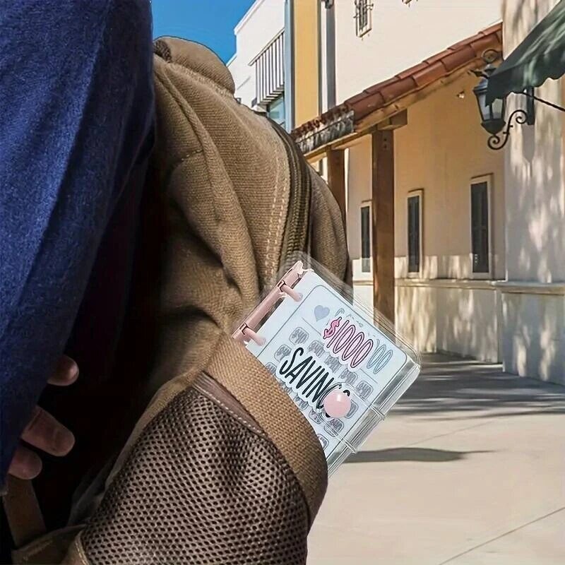 Loominguline 1000-dollarine säästuköitja ümbrikuga, vastupidava läikiva PVC-ga, jõulukinke raha säästmise väljakutse