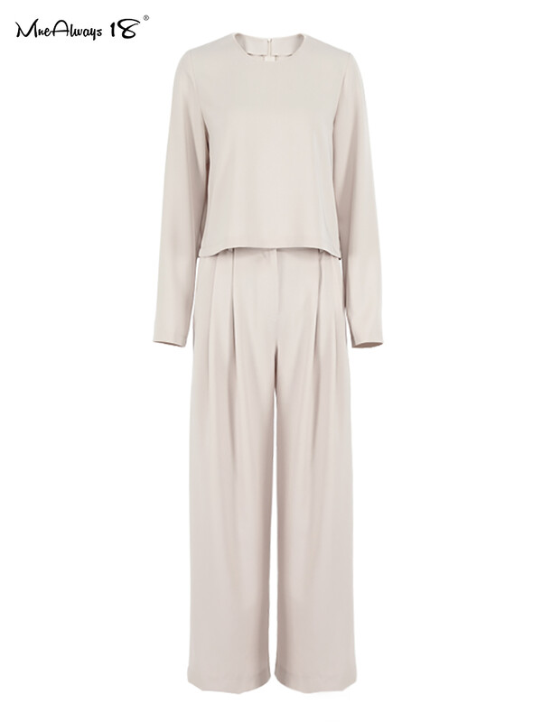 Mnealways18 klassikalised laiad püksid, põrandapikkused plisseeritud lahtised naiste püksid, kevadised laia säärepüksid, naiste vintage Palazzo püksid 2024