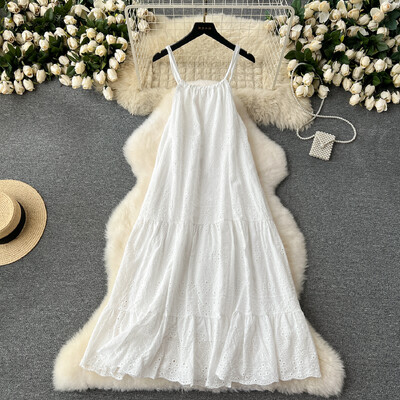 Chic Halter Kikilips varrukateta Kleit tikandid Plisseeritud Rand vabaaja puhkuse A-line Vestidos Suvised naiste kleidid