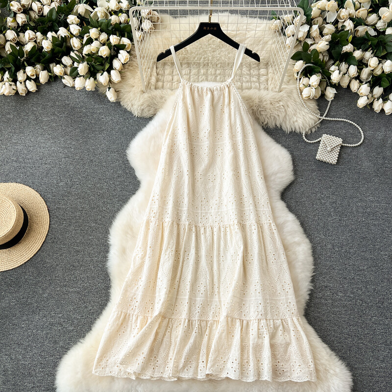 Chic Halter Kikilips varrukateta Kleit tikandid Plisseeritud Rand vabaaja puhkuse A-line Vestidos Suvised naiste kleidid