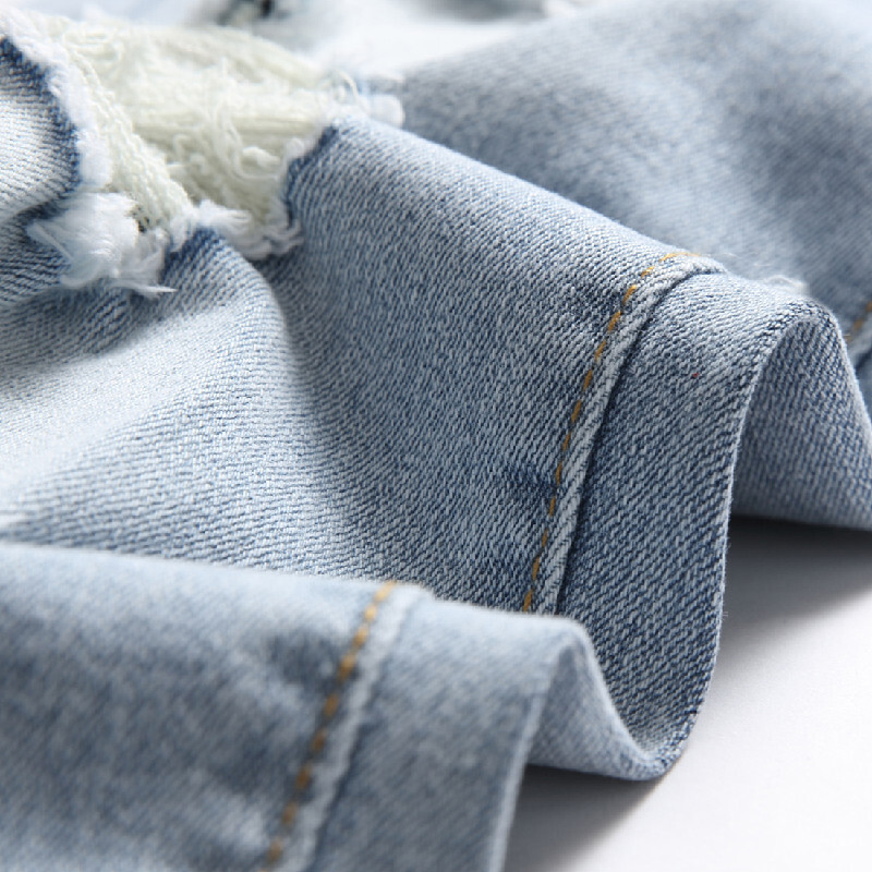 Bărbați eleganți, găuri slabe, blugi cerșetori, pantaloni pentru bărbați, elastici, rupti, de bună calitate, subțiri, denim, îmbrăcăminte pentru bărbați