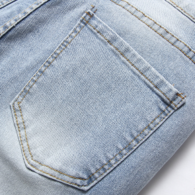 Bărbați eleganți, găuri slabe, blugi cerșetori, pantaloni pentru bărbați, elastici, rupti, de bună calitate, subțiri, denim, îmbrăcăminte pentru bărbați