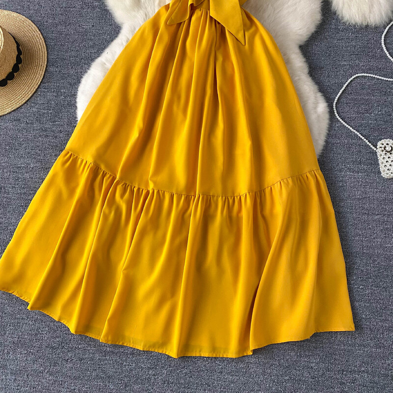 Šikk Elegantne Bow Bandage plisseeritud kleit Korea moe kleit Rand magus Puhkus Vestidos Summer Naiste saledad kleidid