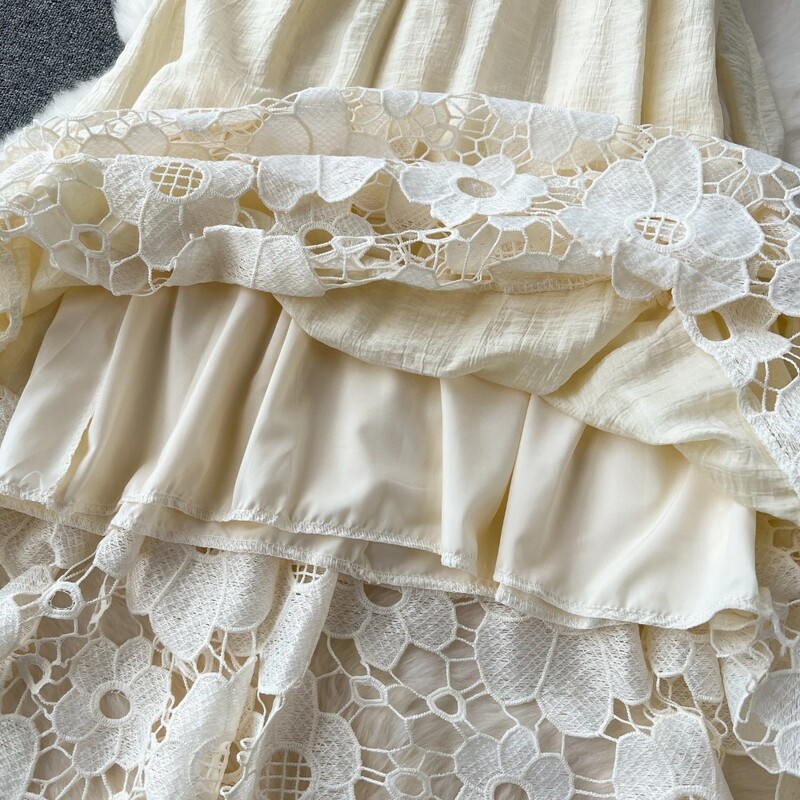 Retro elegantsed pitsilised õõnsad kleidikomplektid Seksikad päitsetega vabaaja Vestidos õhukesed naiste õhtukleidid