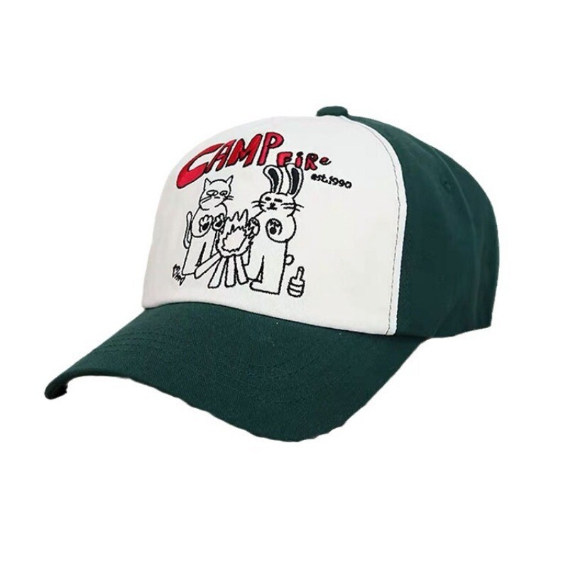 Uus lõbus kassijänes multika tikandiga kontrastset värvi pesapallimüts Korea tänava vabaaja meeste ja naiste päikesevari, spordimüts