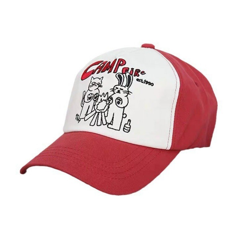 Uus lõbus kassijänes multika tikandiga kontrastset värvi pesapallimüts Korea tänava vabaaja meeste ja naiste päikesevari, spordimüts