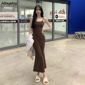 Есенна чиста рокля без ръкави Дамска секси обвивка Hotsweet Мода в корейски стил Универсална Vestido Feminino Ново пристигане Популярен шик