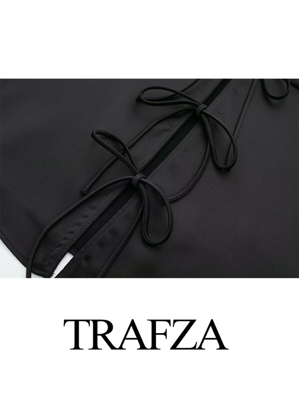 TRAFZA naiste eesmine kikilips Elegantne V-kaelusega Solid Camis Varrukateta Seljata Seksikad Naiste Rihmad Tankid Y2k Naiste õhukesed kärbitud topid