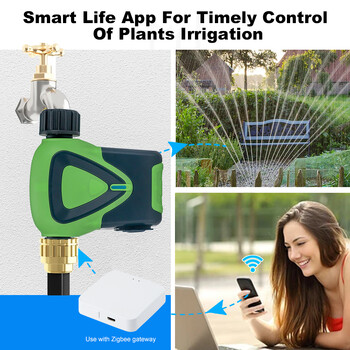 ΝΕΟ ZIGBEE Garden Watering Timer Έξυπνος ψεκαστήρας Drip Flower IP66 TUYA App Programmble Controller Remote Google Assistant