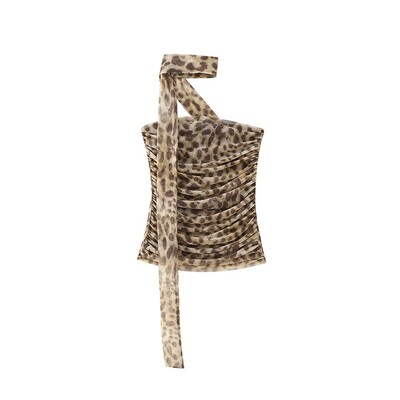 Moeloomade mustriga varrukateta bodi naistele 2024. aasta suvine ebaregulaarne seksikas One Pieces leopardi kombinesoon Summer Lady tänavarõivad