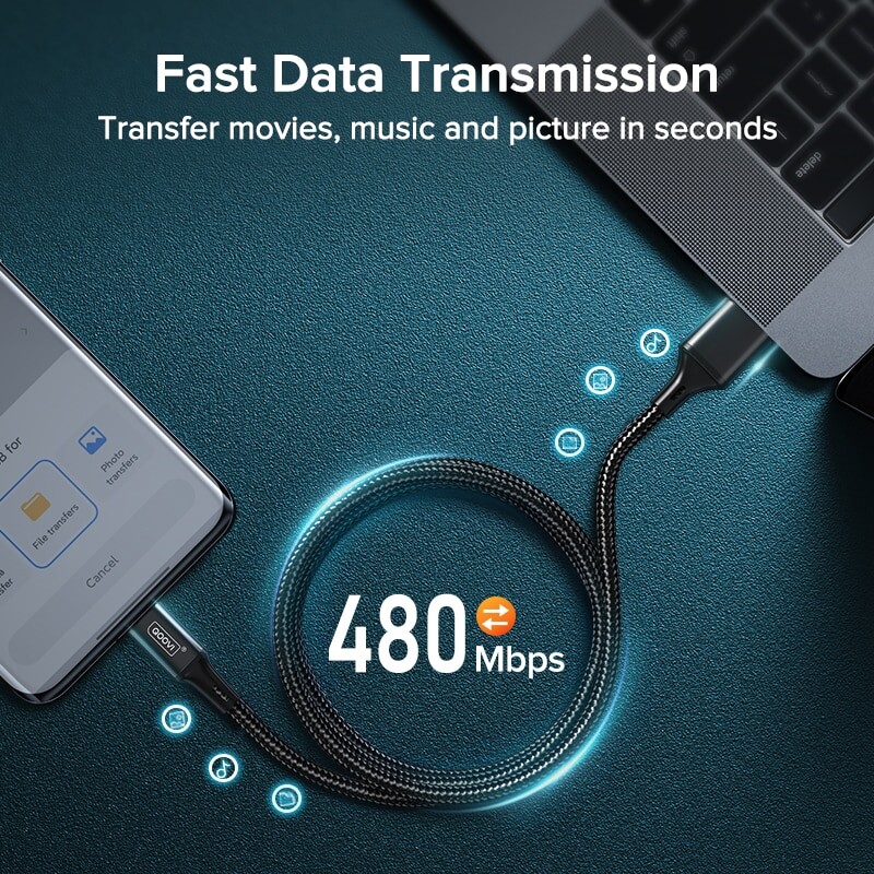 QOOVI 3.1A USB-tüüpi C-kaabel kiirlaadimine Xiaomi Mi12 11 Samsung Huawei mobiiltelefoni laadija kiirlaadimisjuhe jaoks