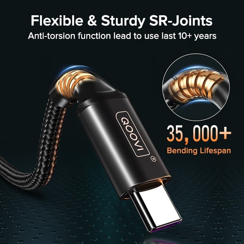 QOOVI 3.1A USB-tüüpi C-kaabel kiirlaadimine Xiaomi Mi12 11 Samsung Huawei mobiiltelefoni laadija kiirlaadimisjuhe jaoks