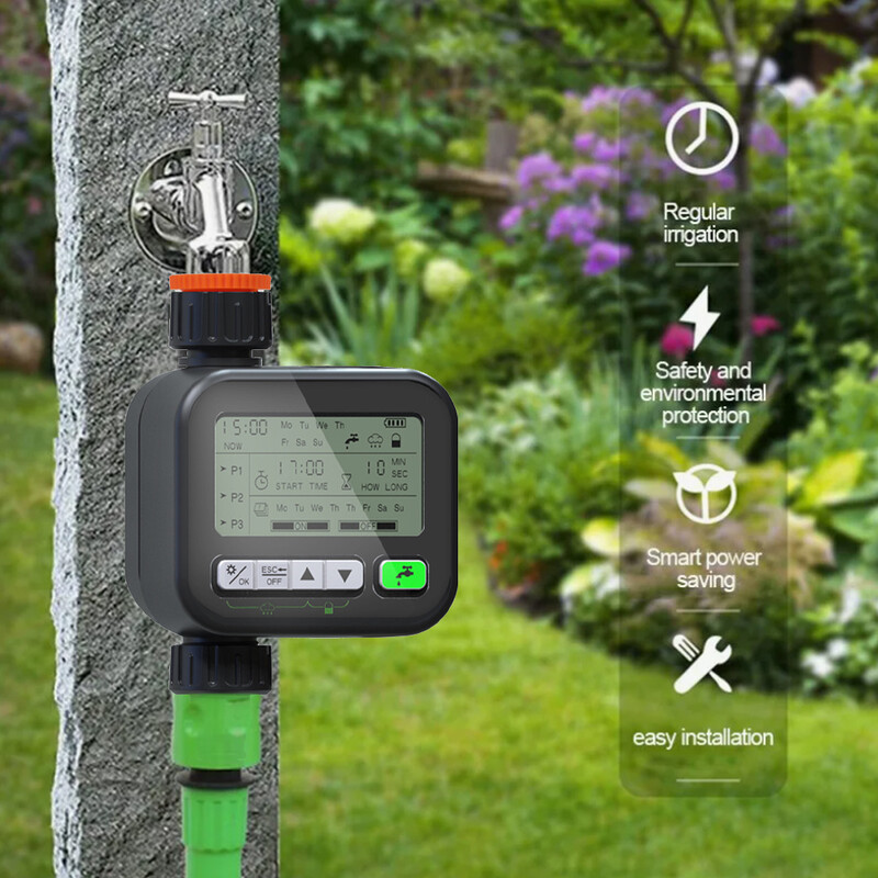 Sprinkleri taimer Programmeeritav veevooliku segisti taimer Niisutuskontroller Aia kastmise taimer vihma viivitusega manuaalne 1 väljalaskeava