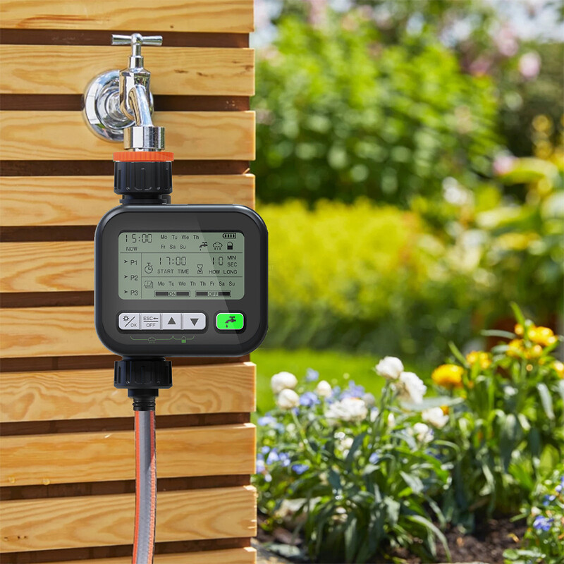 Sprinkleri taimer Programmeeritav veevooliku segisti taimer Niisutuskontroller Aia kastmise taimer vihma viivitusega manuaalne 1 väljalaskeava