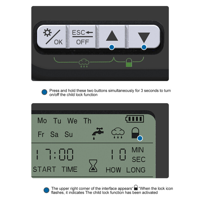 Sprinkleri taimer Programmeeritav veevooliku segisti taimer Niisutuskontroller Aia kastmise taimer vihma viivitusega manuaalne 1 väljalaskeava
