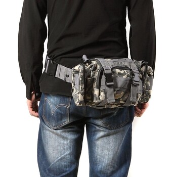 Tactical Waist Fanny Pack για άνδρες Αδιάβροχη χιαστί τσάντα ώμου για πεζοπορία Υπαίθρια αναρρίχηση Κάμπινγκ ψαρέματος