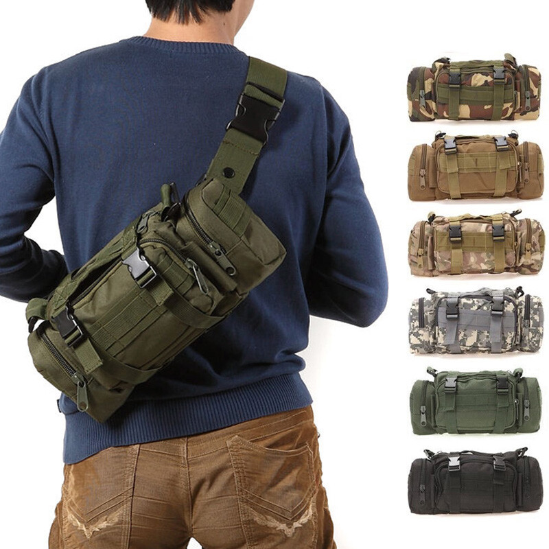 Tactical Waist Fanny Pack meestele Veekindel cross-body õlakott matkamiseks õues roniks ja kalapüügiks telkimiseks