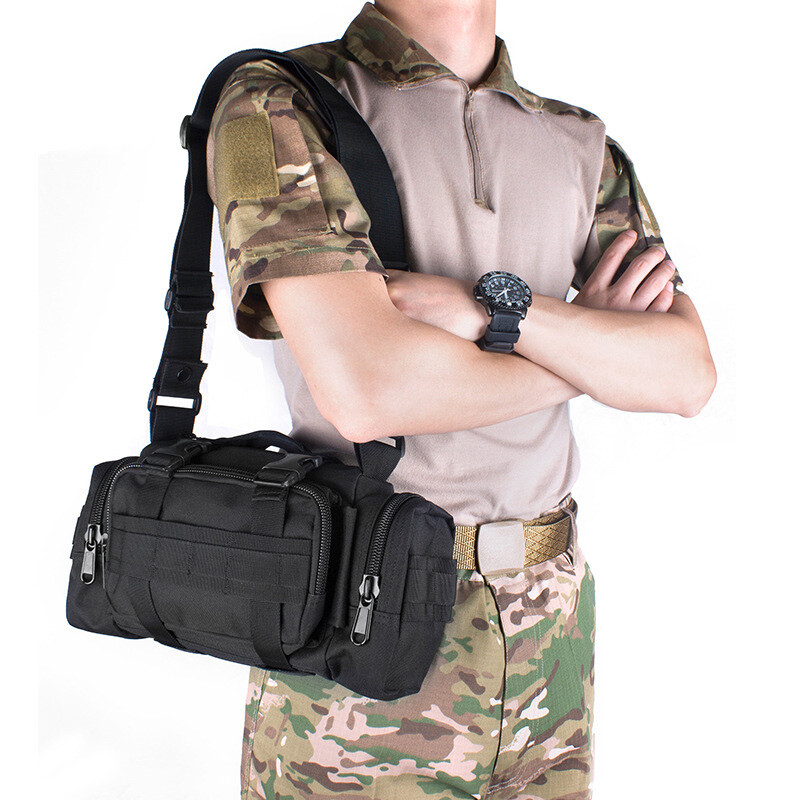 Tactical Waist Fanny Pack meestele Veekindel cross-body õlakott matkamiseks õues roniks ja kalapüügiks telkimiseks