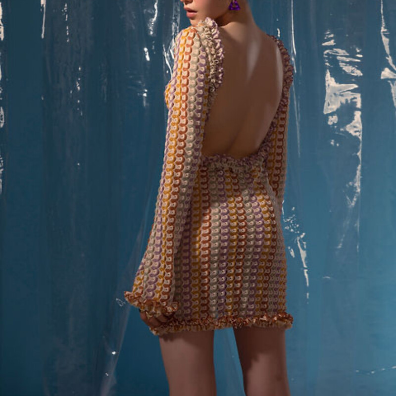 Seljata silmkoeline rannakleit naiste moodne õõnsaga mini Boho kleit suvine elegantne värviline pikkade varrukatega bikiinid, 2024.