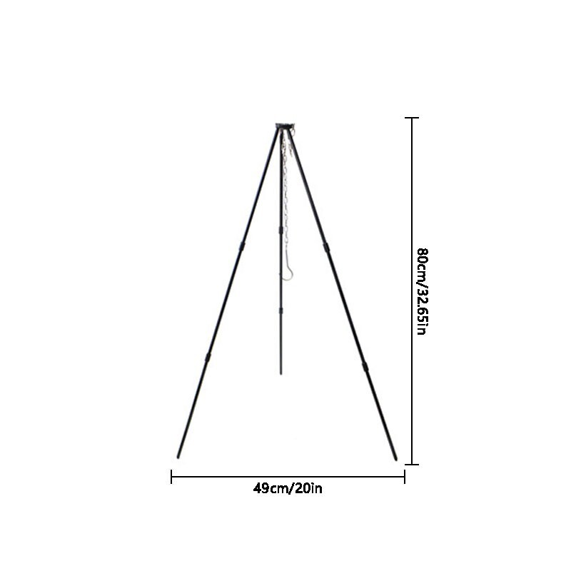 1 tk välistatiiv, kokkupandav BBQ lõkkerest, pikniku kaasaskantav kolmnurkne potihoidja