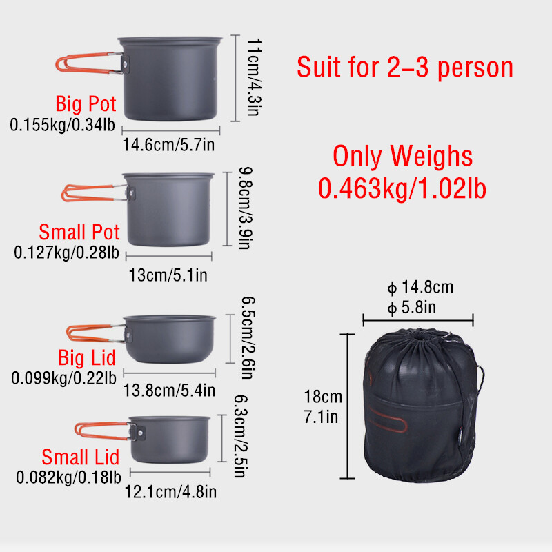 Naturehike Camping Cooking komplekt õues pikniku telkimispott Ultralight kaasaskantav pikniku kööginõud 2-3 inimesele matkamiseks mõeldud Non Sticki potid
