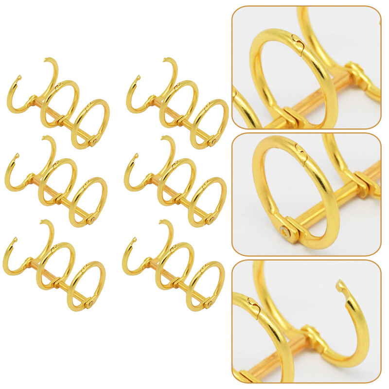 6 vnt metaliniai segtuvai surišimo žiedai nešiojamieji kompiuteriai A5 planuotojo palaidi lapai, praktiški segmentuoti