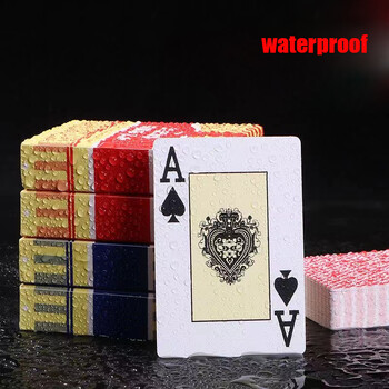 Νέα Hot 1 Sets Baccarat Texas Hold\'em Plastic Playing Cards Αδιάβροχα Smooth Card Poker Board Bridge Games 63*88mm Qenueson