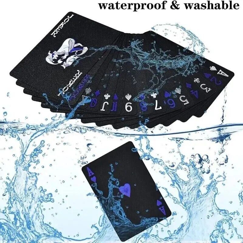 Първокласни водоустойчиви карти за игра PVC с кутия, идеални за тесте парти игри Класически магически трикове Инструмент Настолна игра Колекция подаръци