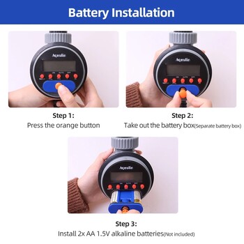 Αυτόματη οθόνη LCD Χρονοδιακόπτης ποτίσματος Ηλεκτρονική σφαιρική βαλβίδα κήπου σπιτιού 8 Προγράμματα Χρονοδιακόπτης νερού για άρδευση κήπου