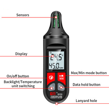 Mini Digital -10℃-60℃ Θερμόμετρο Υγρόμετρο θερμοκρασίας εσωτερικού χώρου Βολικό αισθητήρα θερμοκρασίας Όργανα μετρητή υγρασίας