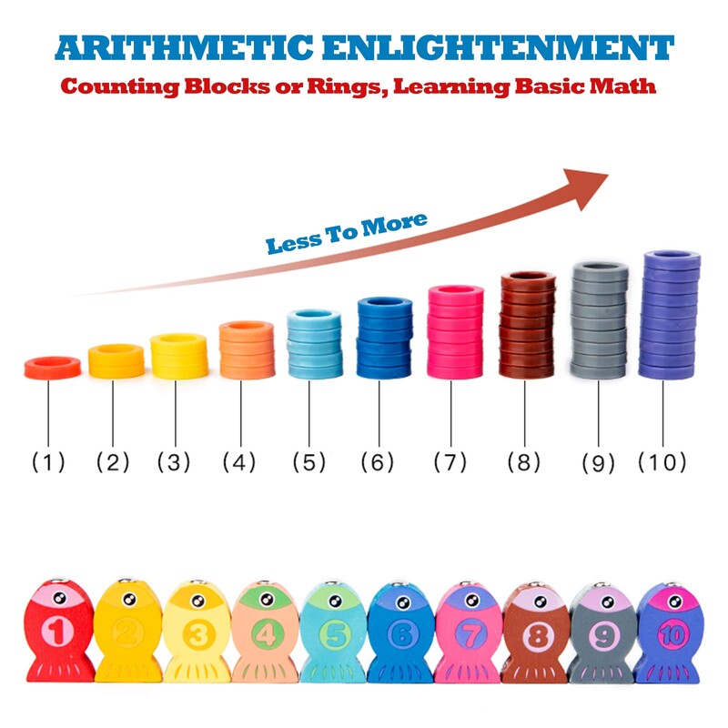 Montessori koka rotaļlietas bērniem, aizņemtiem galda Dzīvnieku matemātikas makšķerēšanas skaitļi, kas atbilst digitālai formai, izglītojošas rotaļlietas bērniem dāvanas