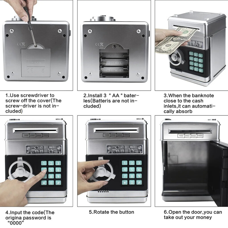 Lapse kingitus Elektrooniline parool Rahakast Mündid Sularaha Säästurahakast Loendurkood Võtmelukk Notsupanga automaatne Mini Seif