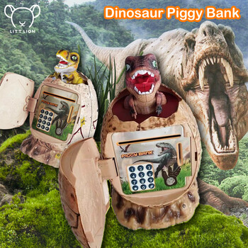 Piggy Bank Dinosaur Toys Ψηφιακά ηλεκτρονικά δακτυλικά αποτυπώματα Φωτεινός κουμπαράς Piggy Banks για εξοικονόμηση χρημάτων και παιχνίδια τραπεζικών παιχνιδιών