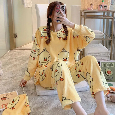 Desen animat pijama flanela Anime Onesie Adulti Set de pijamale cu animale Femei Bărbați Iarnă caldă Urs Lenjerie de dormit Cosplay Halloween