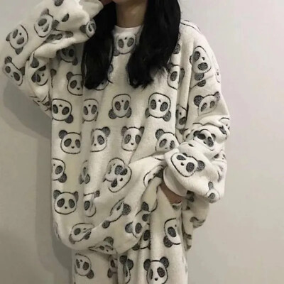Desen animat pijama flanela Anime Onesie Adulti Set de pijamale cu animale Femei Bărbați Iarnă caldă Urs Lenjerie de dormit Cosplay Halloween