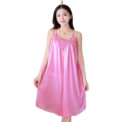 Mada Sexy Imitation Silk Nightdress Moteriškas miegui skirtas kelnaites Vasarinė suknelė Nėščios moters Suknelė naktinė suknelė Namuose Nešioti Nauja