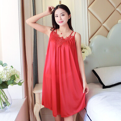 Μόδα σέξι απομίμηση μεταξωτό νυχτικό Γυναικεία πυζά Ζαρτιέρες Καλοκαιρινό φόρεμα Έγκυος Φόρεμα νυχτερινό Σπίτι Φορέστε καινούργιο