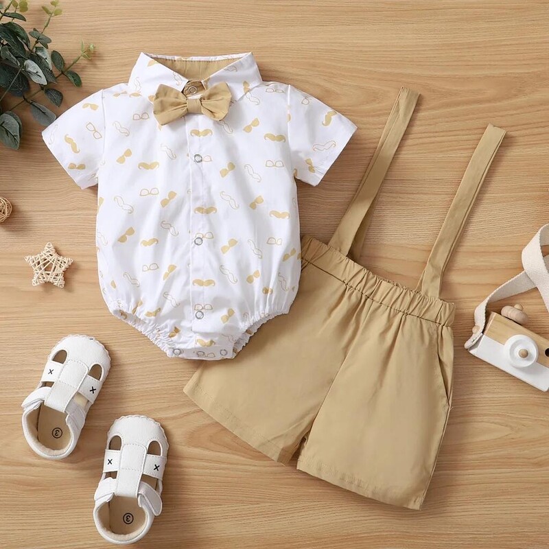0–24 kuu vanused Beebipoiste Kostüümid Lühikeste varrukatega Body koos vibuga + Sukapüksid Moepeod Festivalid Härrasmeeste rõivad