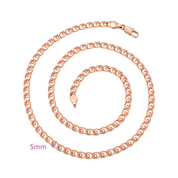 XP Jewelry --( 50 cm * 6 mm) Κολιέ χρυσό ροζ 585 για άνδρες Μόδα κοσμήματα Χαλκός χωρίς νικέλιο